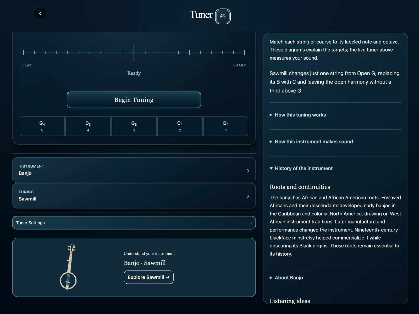 Hear This Instrument history on ipad in Dusk