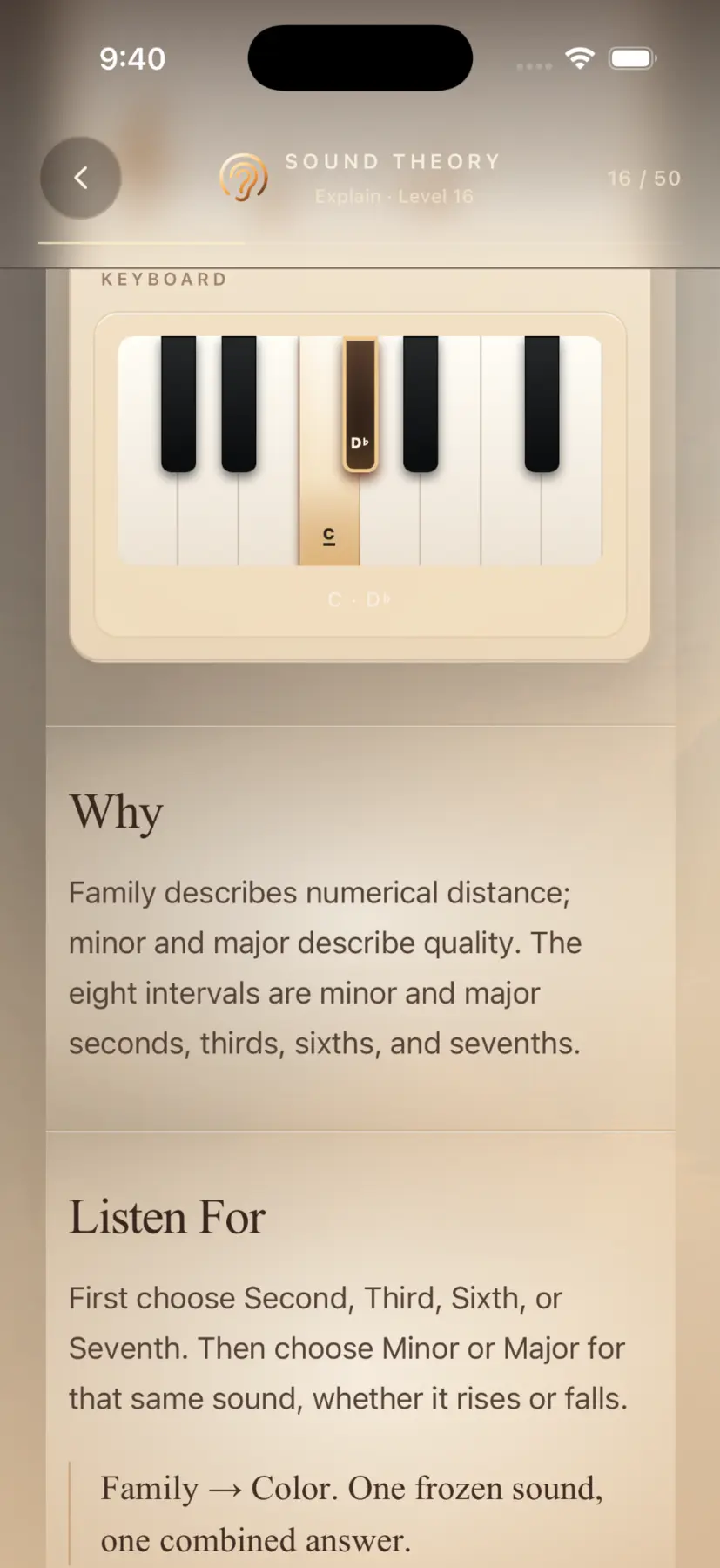 Musical keyboard in Sound Theory Sunrise mode