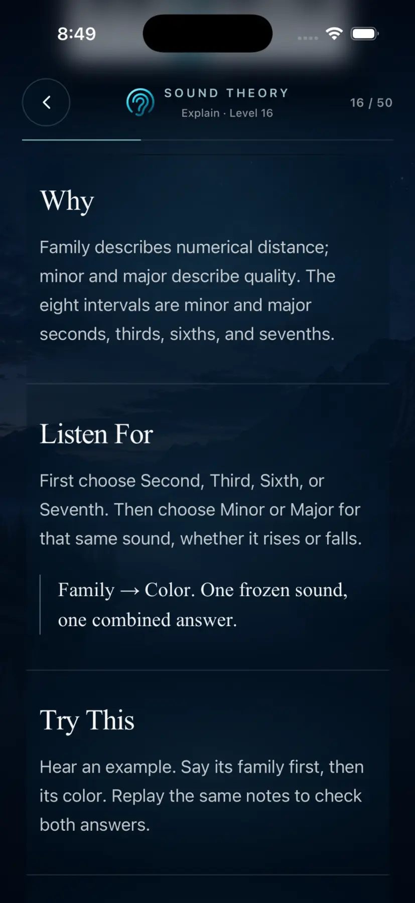 Sound Theory showing the same interval on a keyboard