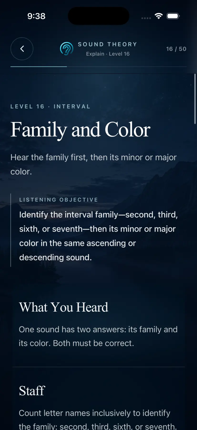 Sound Theory explaining interval family and color
